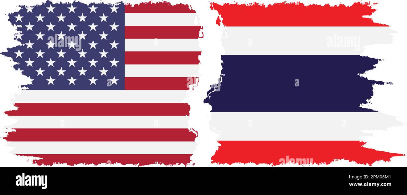 Thaïlande et Etats-Unis grunge flags connexion, vecteur Illustration de Vecteur