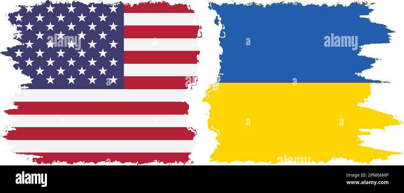 Ukraine et Etats-Unis grunge flags connexion, vecteur Illustration de Vecteur