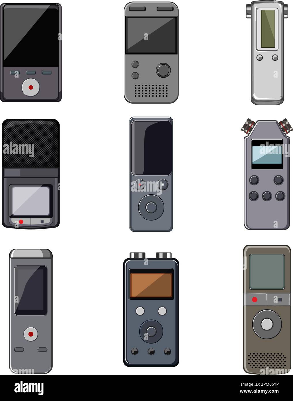 illustration vectorielle de la bande dessinée définie par dictaphone Illustration de Vecteur