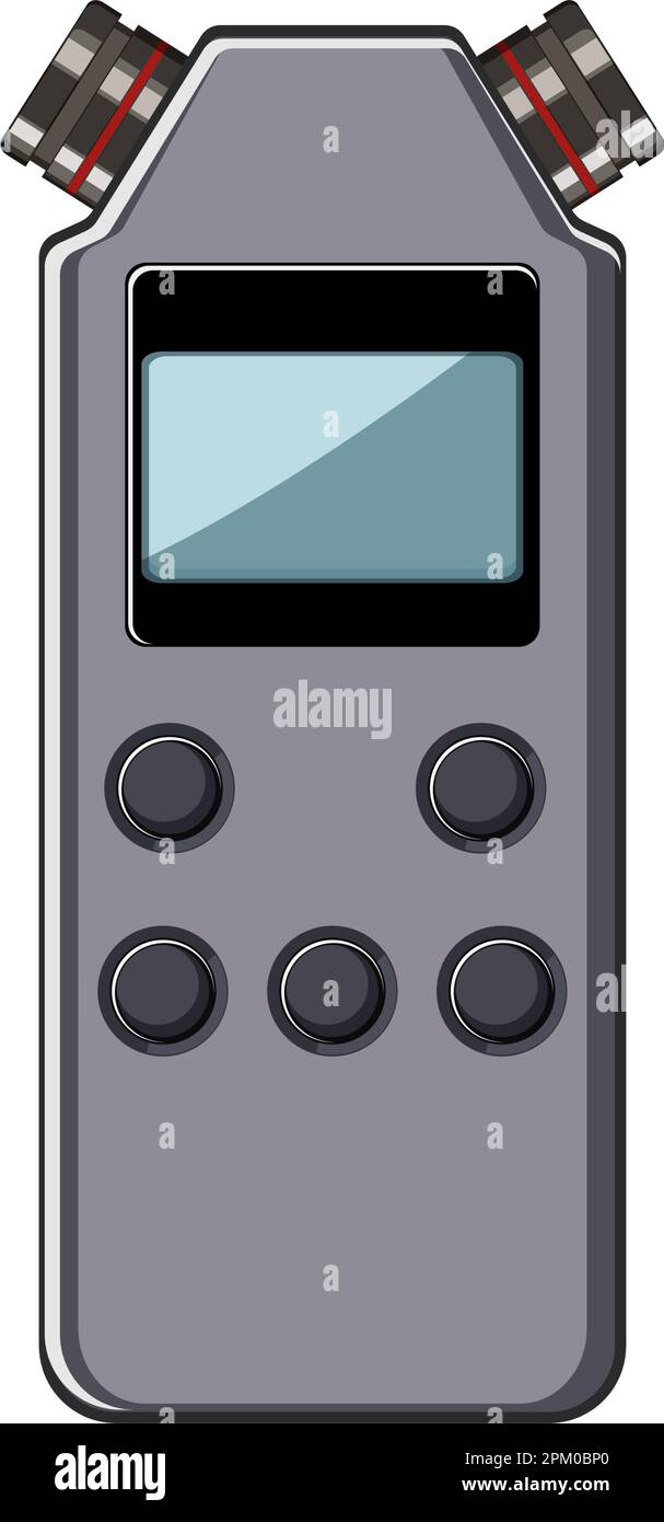 enregistrez l'illustration du vecteur de dessin animé du dictaphone Illustration de Vecteur