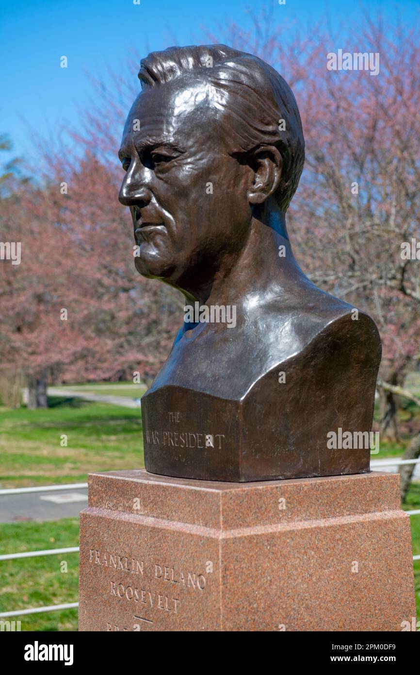 États-Unis New York NY Hyde Park FDR Springwood Estate National Historic site Franklin Delano Roosevelt Accueil et causeuse Banque D'Images