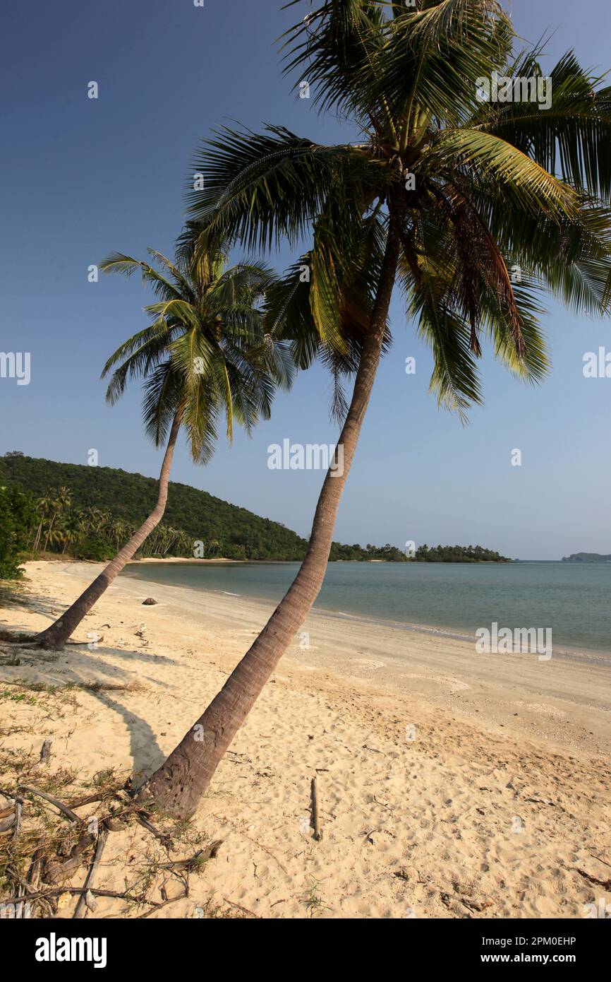 Une plage à Pak Nam près de la ville de Chumphon dans la province de Chumphon en Thaïlande, Ko Tao, mars 2010 Banque D'Images