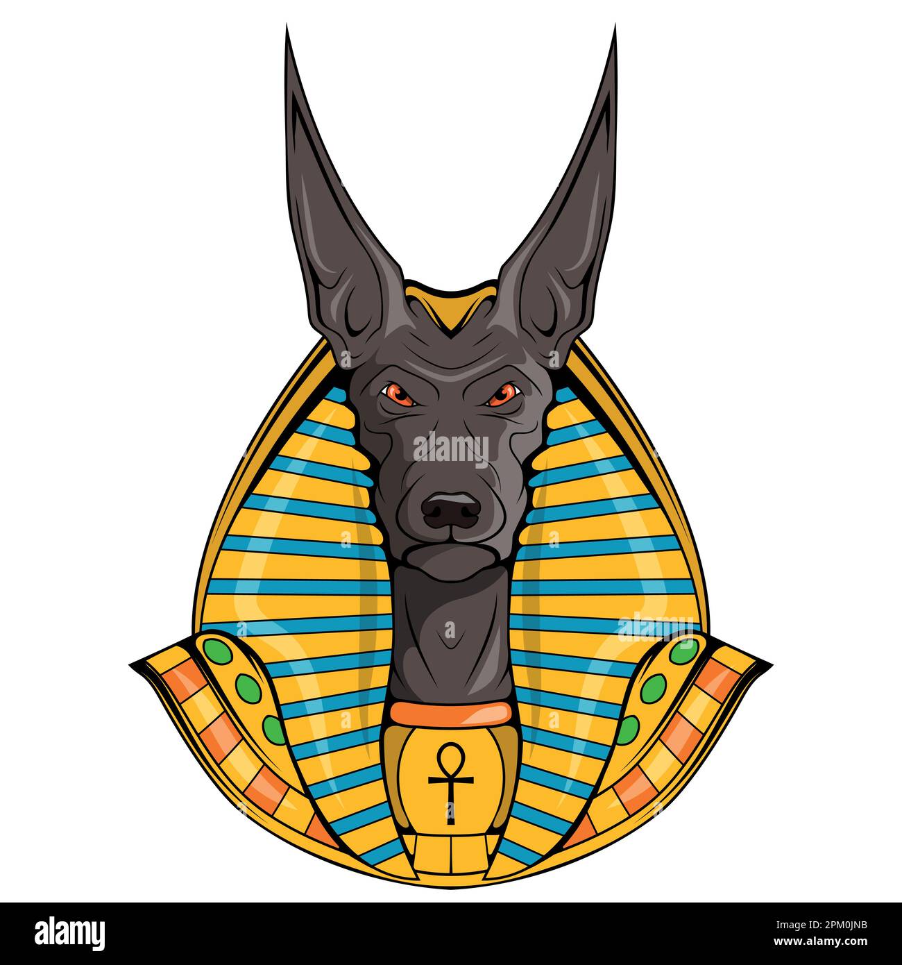 Anubis. Illustration vectorielle d'un jackal. Ancien Dieu égyptien de la mort. Mythologie égyptienne Illustration de Vecteur