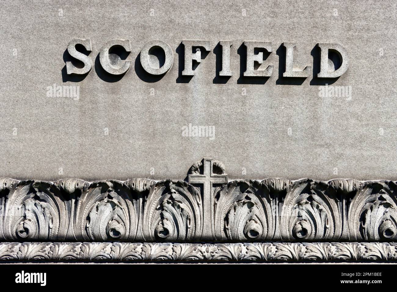 Site commémoratif de la famille Scofield et tombe au cimetière Lakeview, Cleveland, Ohio Banque D'Images