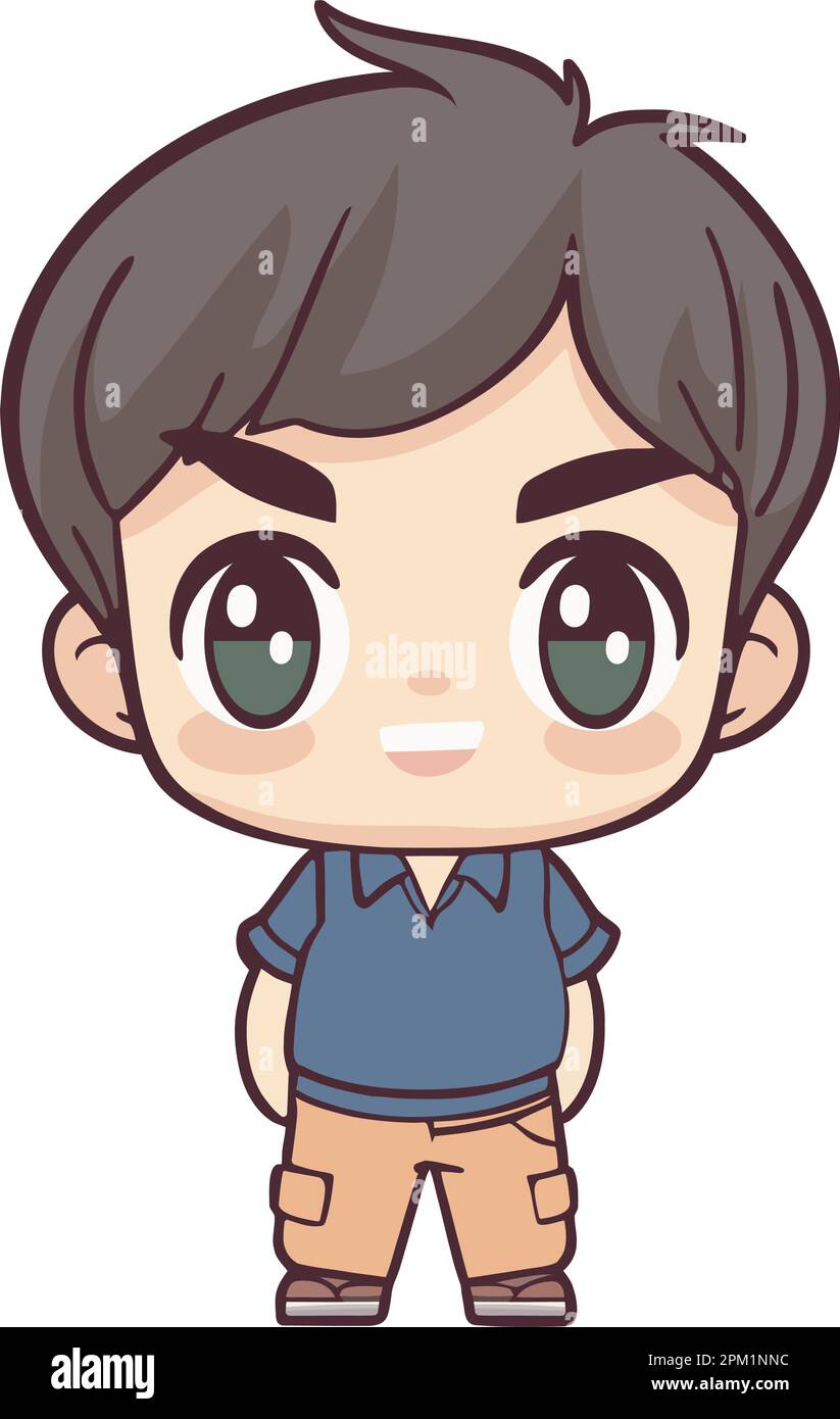 personnage garçon kawaii Illustration de Vecteur