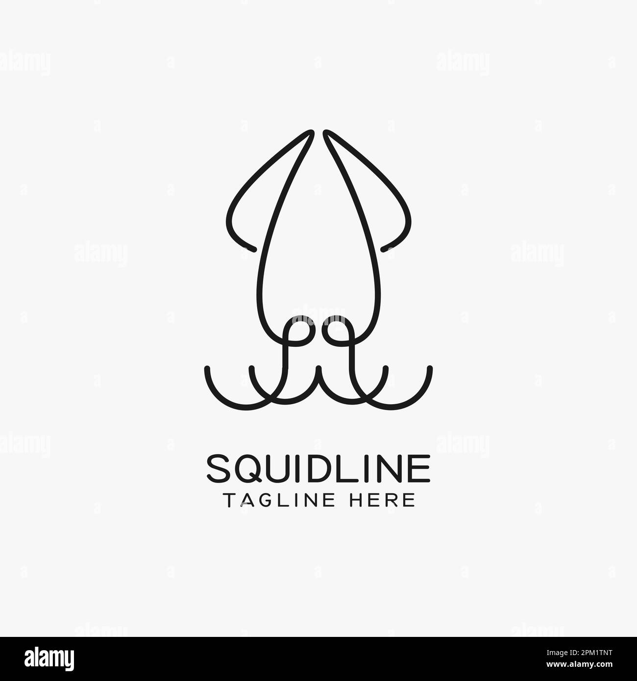 Logo Squid Line Illustration de Vecteur