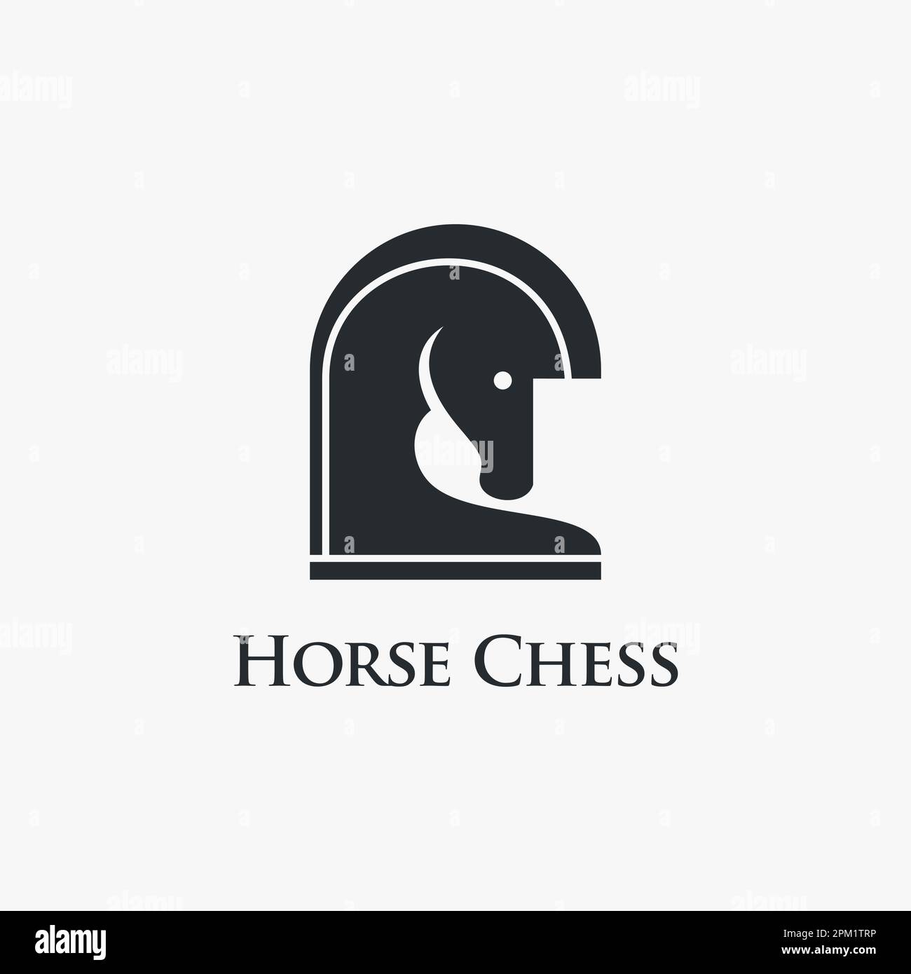 Logo d'échecs de cheval Illustration de Vecteur