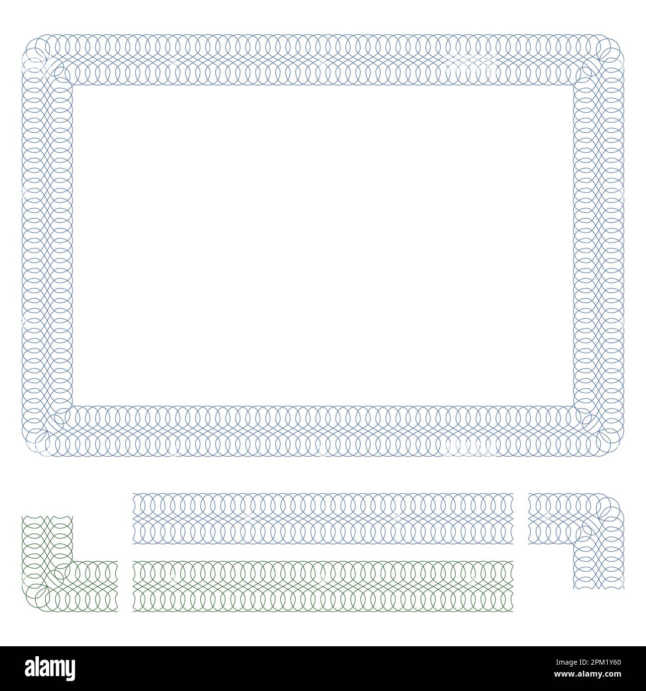 Cadre décoratif semblable à guilloche sur fond blanc. Illustration de Vecteur