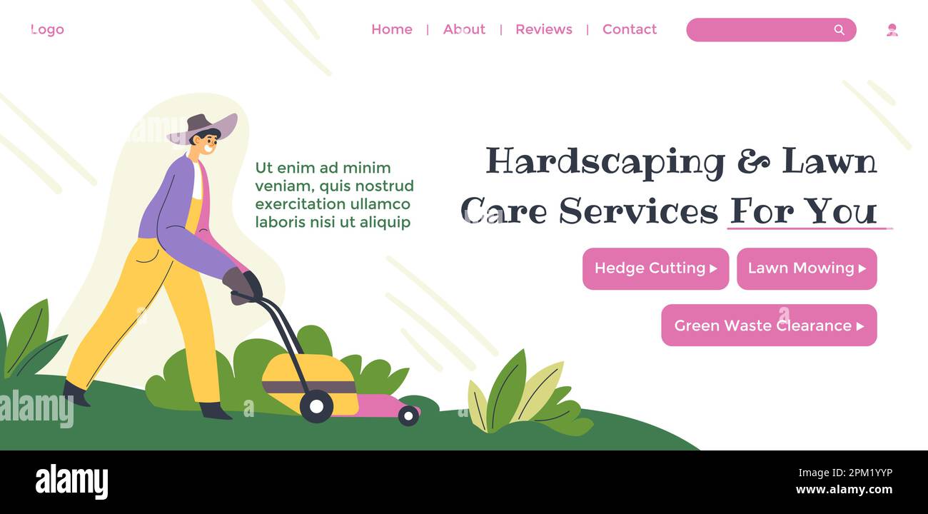 Services de soin de pelouse et de Hardcaching pour vous site Web Illustration de Vecteur