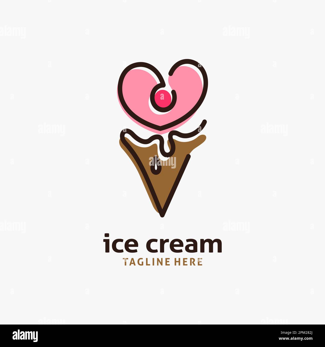 Logo de cône de crème glacée Illustration de Vecteur