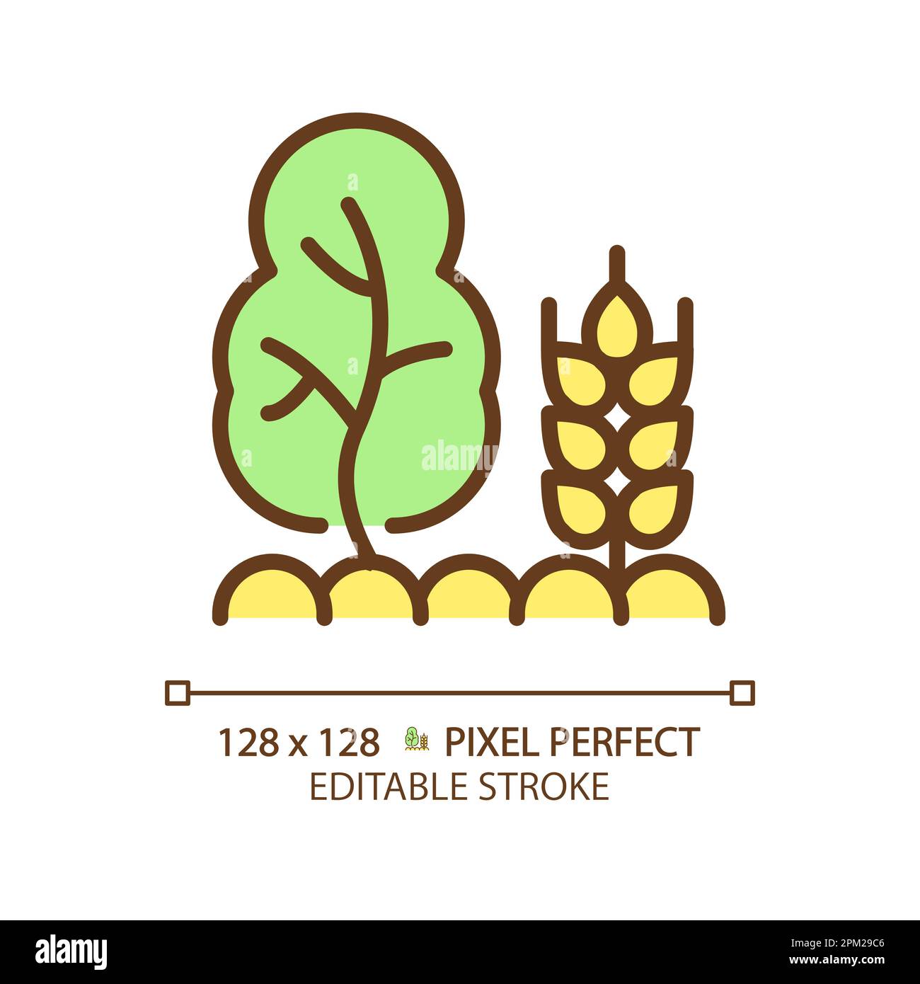 Icône de couleur RVB verte agroforestière Illustration de Vecteur