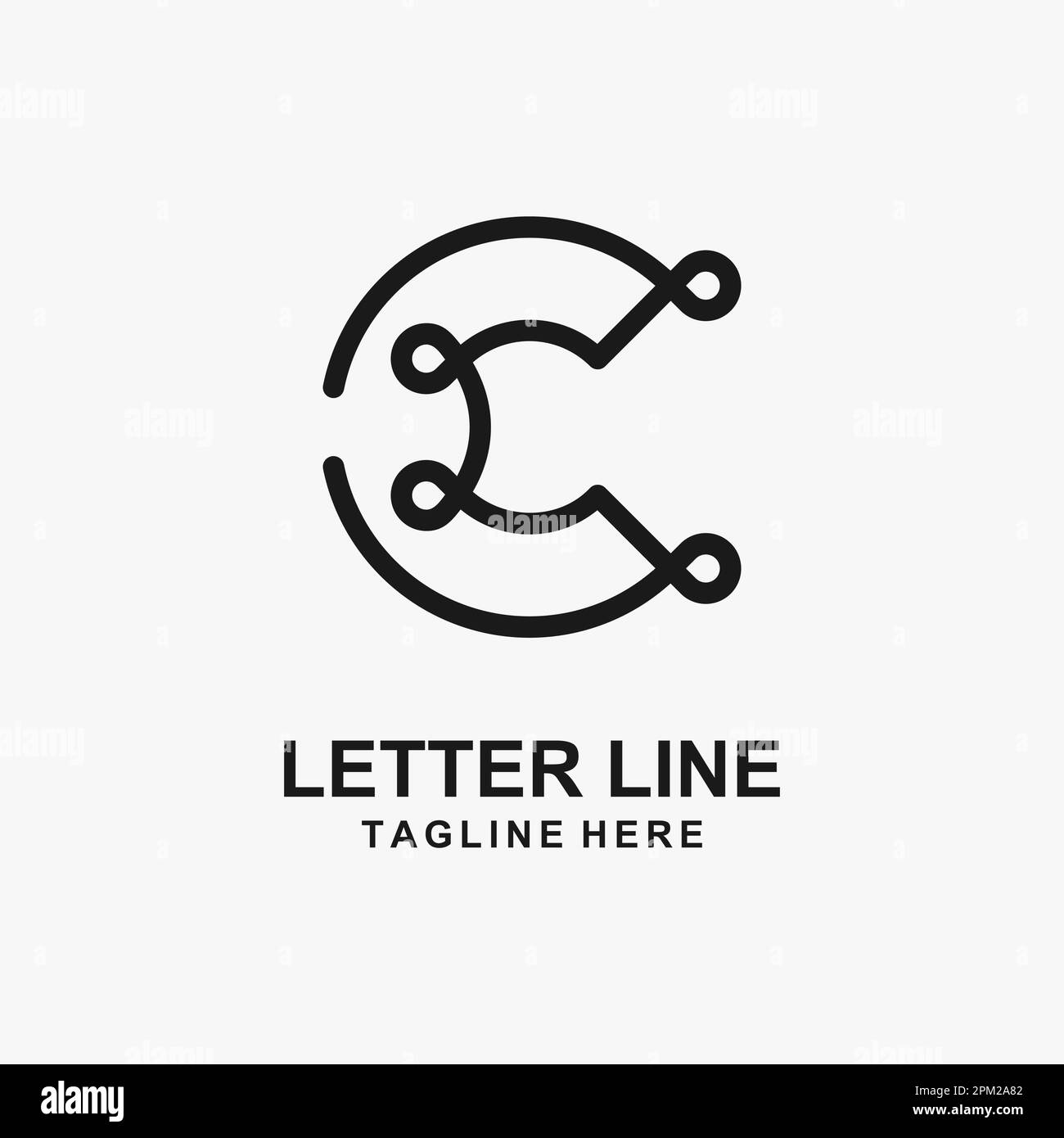 Logo lettre C Line Illustration de Vecteur