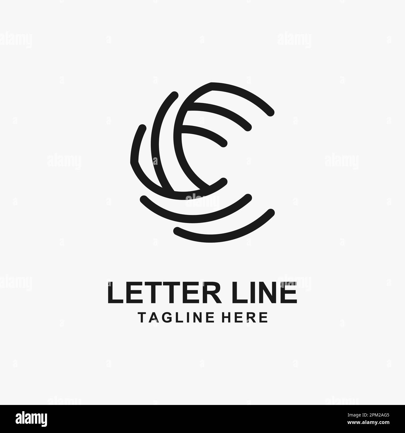 Logo lettre C Line Illustration de Vecteur
