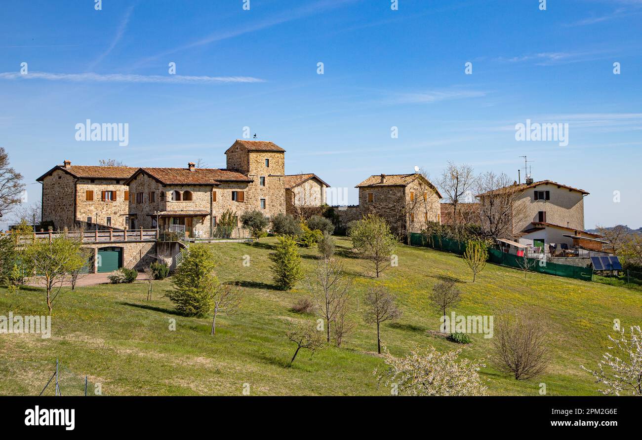 Village rural dans les Apennines Emiliennes toscanes Italie Banque D'Images