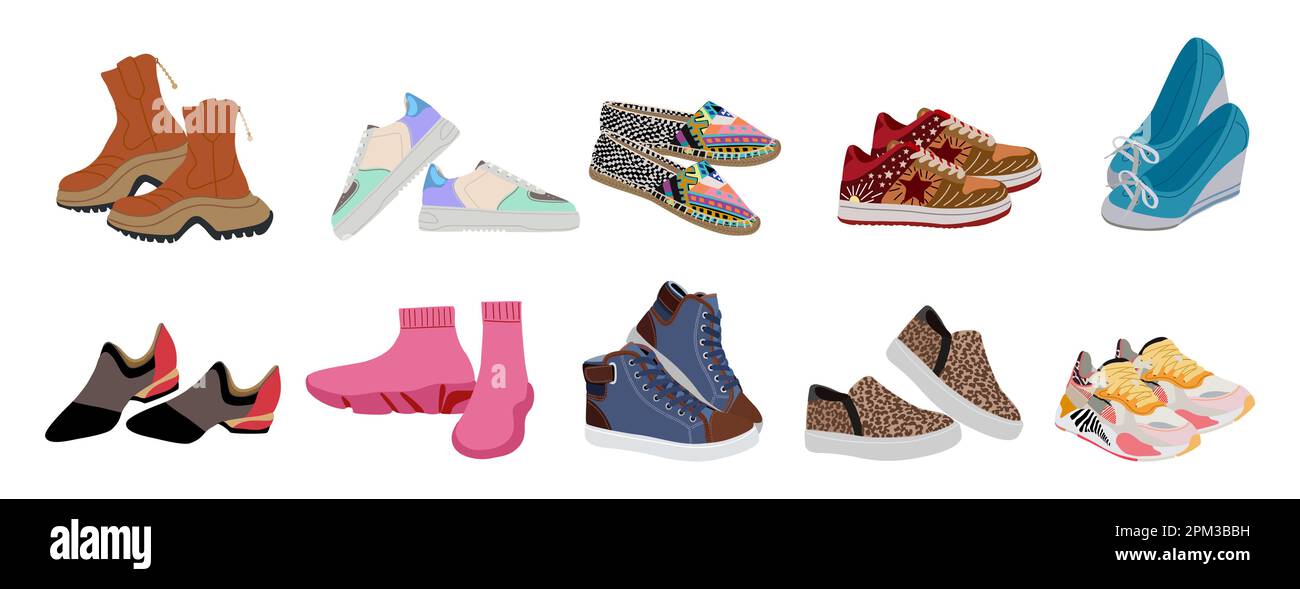 Collection de chaussures élégantes pour femme Vector. Illustration de Vecteur