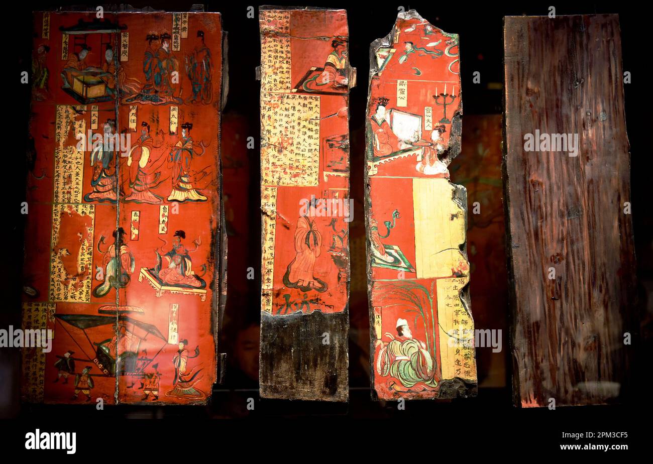 DATONG, CHINE - 11 AVRIL 2023 - la photo prise le 11 avril 2023 montre l'histoire de Sima Jinlong Tombeau de la dynastie Wei du Nord au Musée Datong de Da Banque D'Images