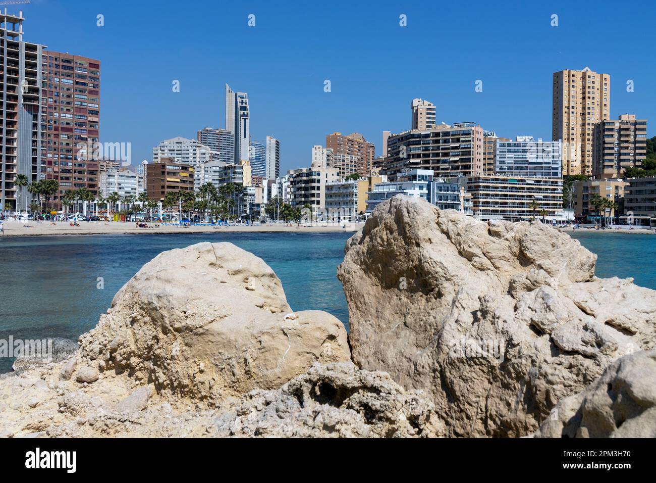 Belle vue sur la plage de finestrat à Alicante en espagne Banque D'Images