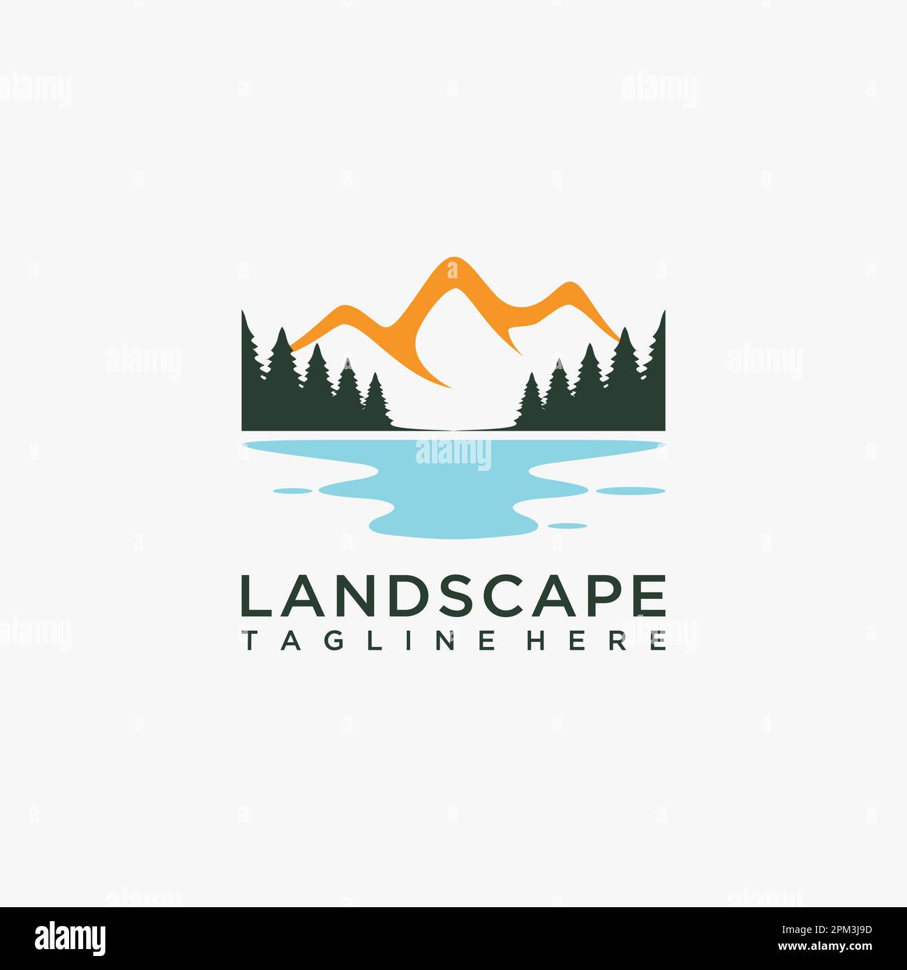 Logo Forest Lake paysage Illustration de Vecteur