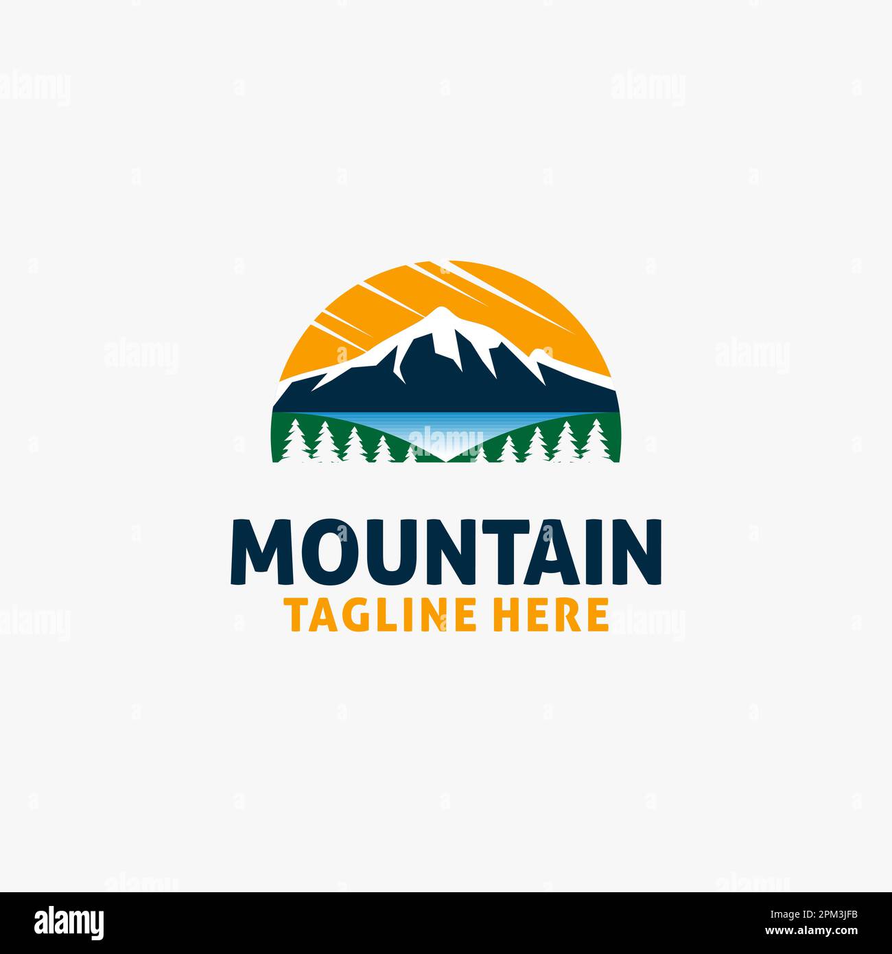 Logo paysage de montagne Illustration de Vecteur