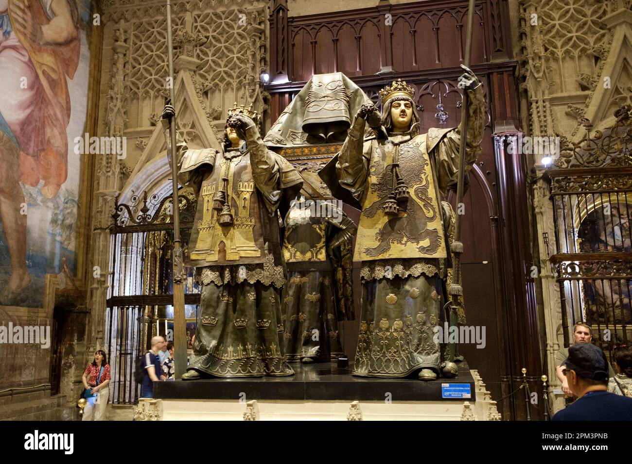 Séville Espagne. Tombe de Christophe Colomb dans la cathédrale de Séville. Banque D'Images