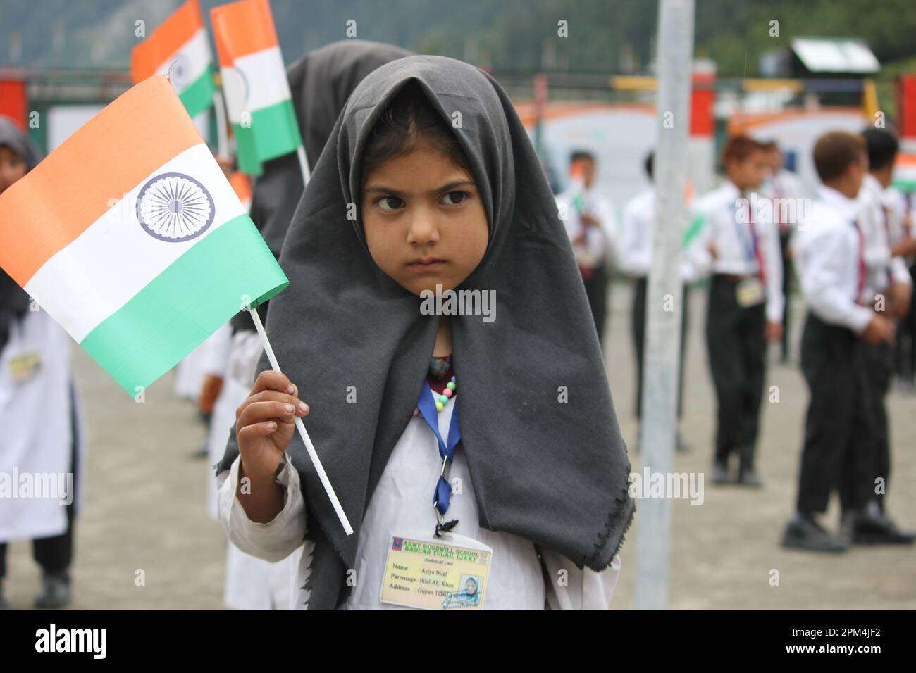 Aperçu des célébrations de l'indépendance de l'Inde en 75th au village de Bagtore, à Gurez Bandipora. Banque D'Images