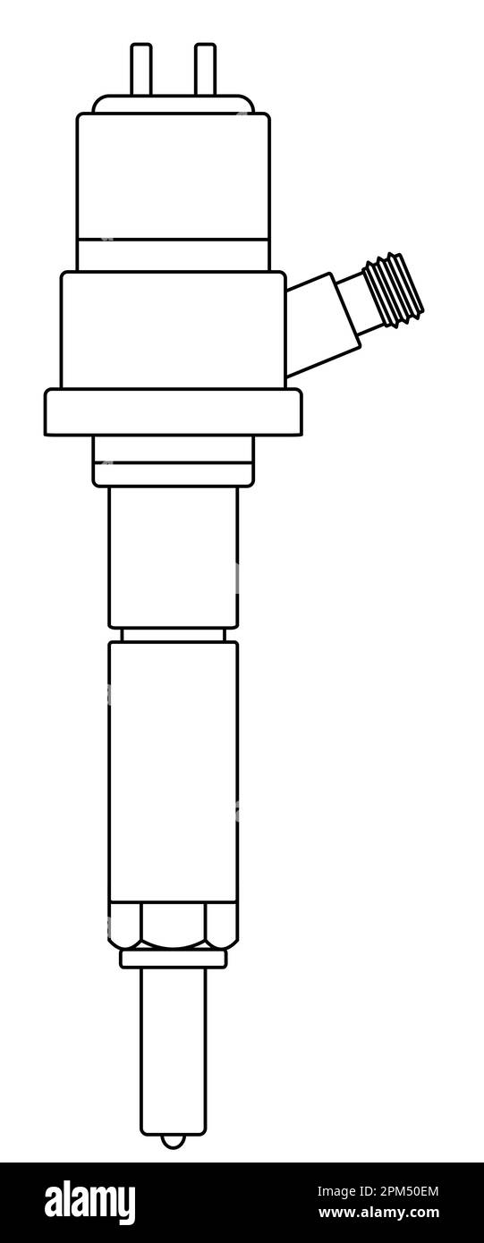 Illustration du contour d'un injecteur de carburant Illustration de Vecteur