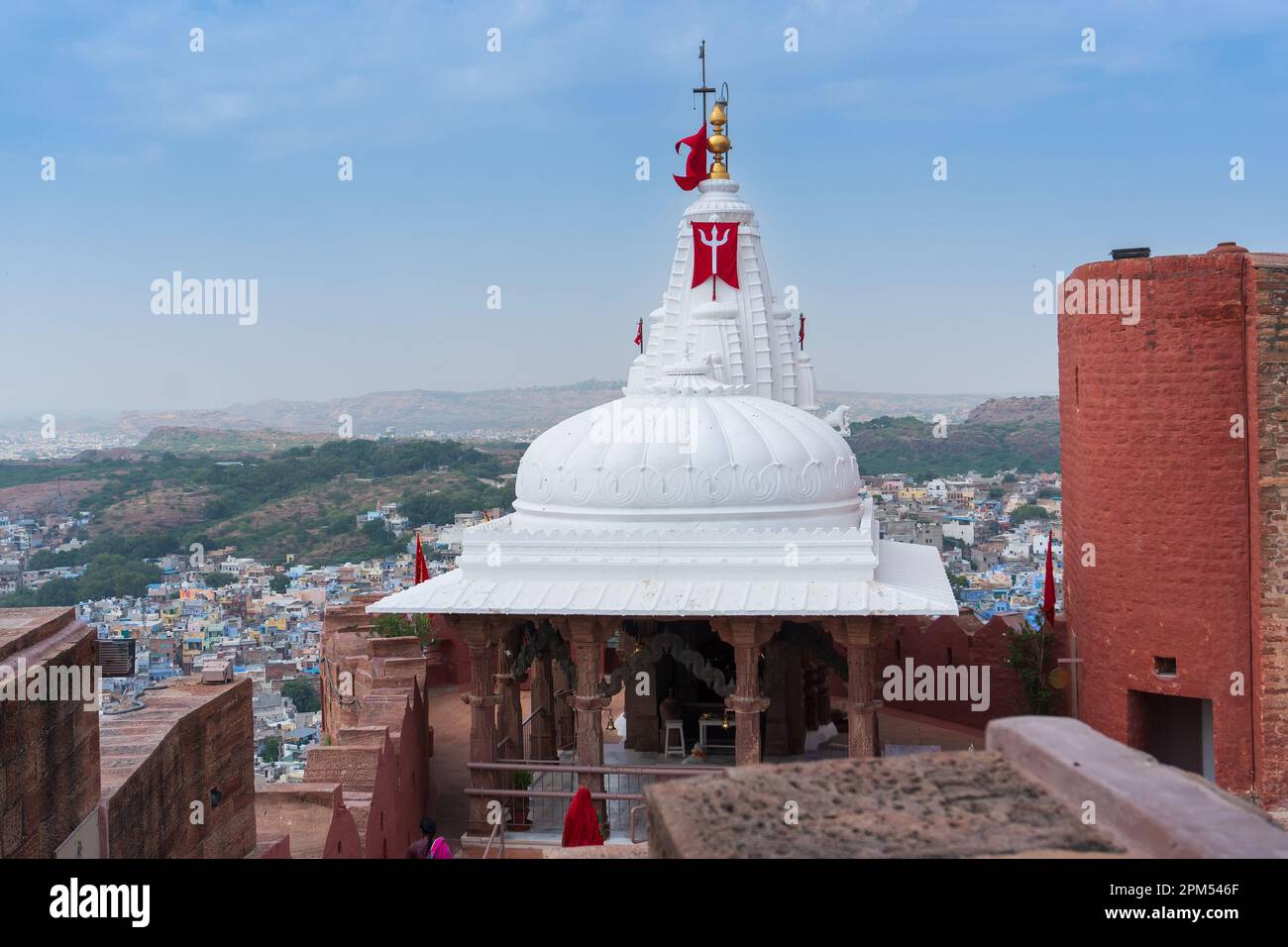 Jodhpur, Rajasthan, Inde - 17.10.2019 : temple de Chamunda Mataji au fort de Mehrangarh, Chamunda Mataji était Rao Jodha, fondateur de Jodhpur, Isht Devi. Banque D'Images