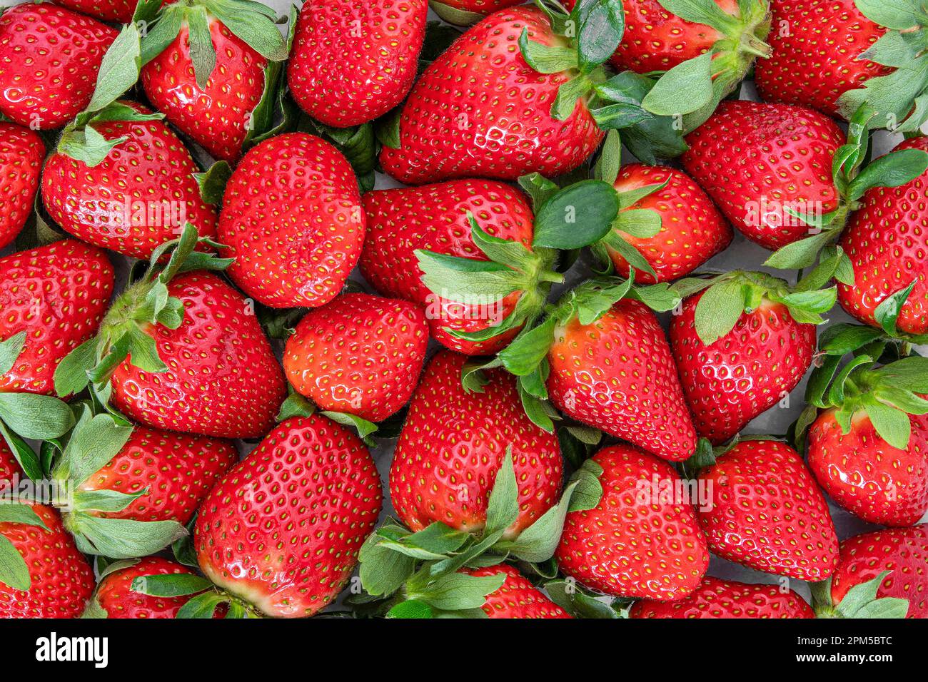 La texture des fraises rouges frais Banque D'Images