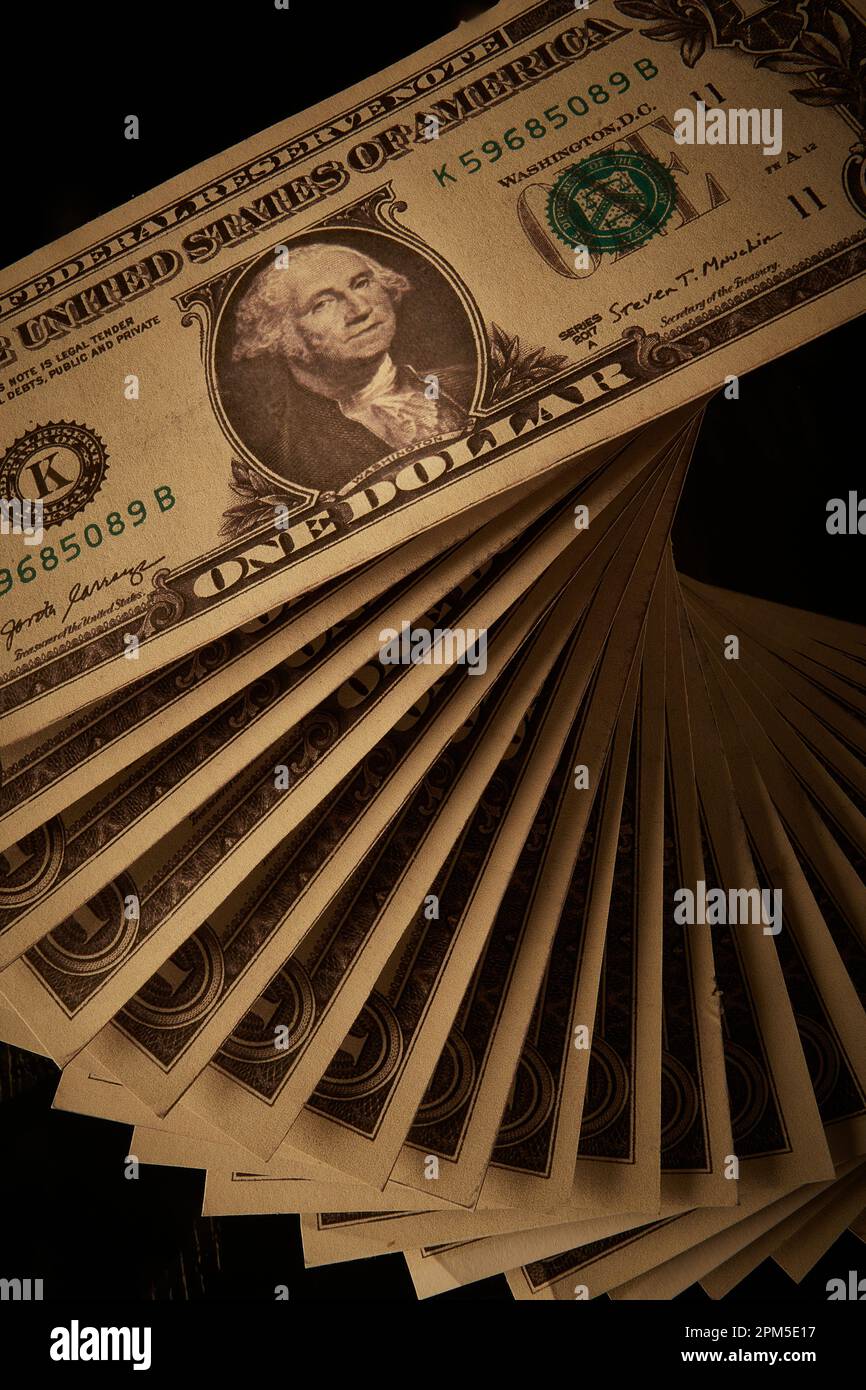 Une pile de billets en dollars américains Banque D'Images