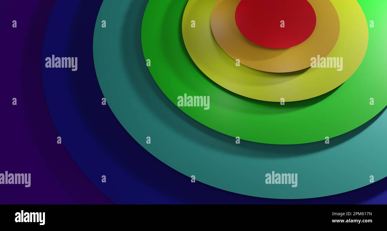 Composition de cercles colorés sur fond coloré Banque D'Images