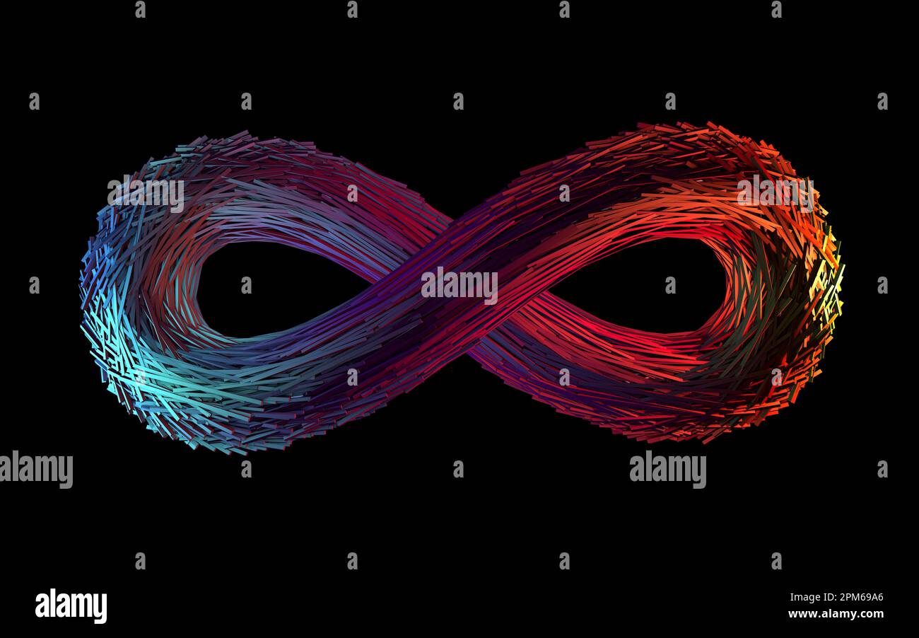 Boucle infinie ou infinie détaillée et colorée - 3D Illustration Banque D'Images