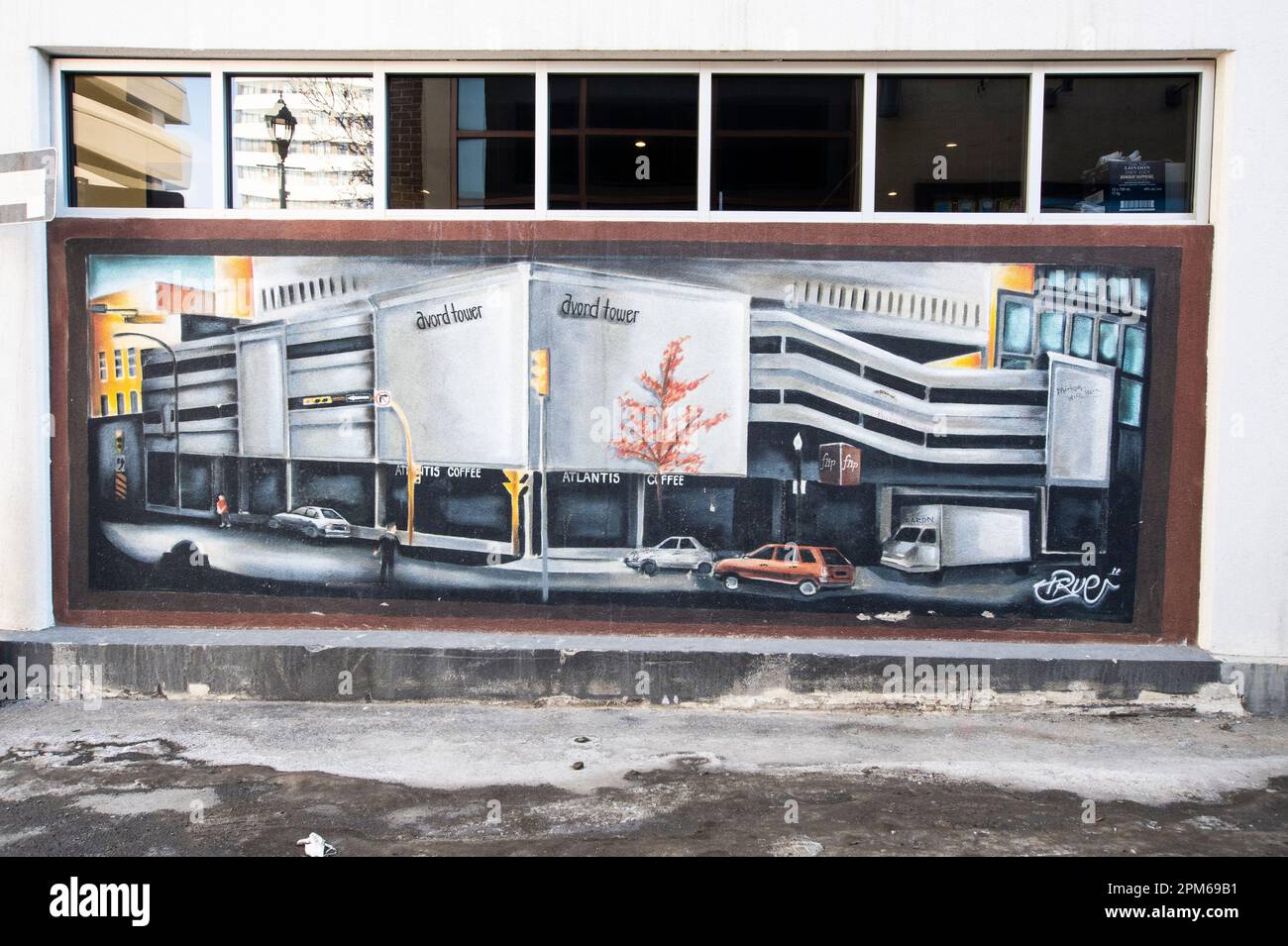 Murale de la tour Avord à Regina, Saskatchewan, Canada Banque D'Images