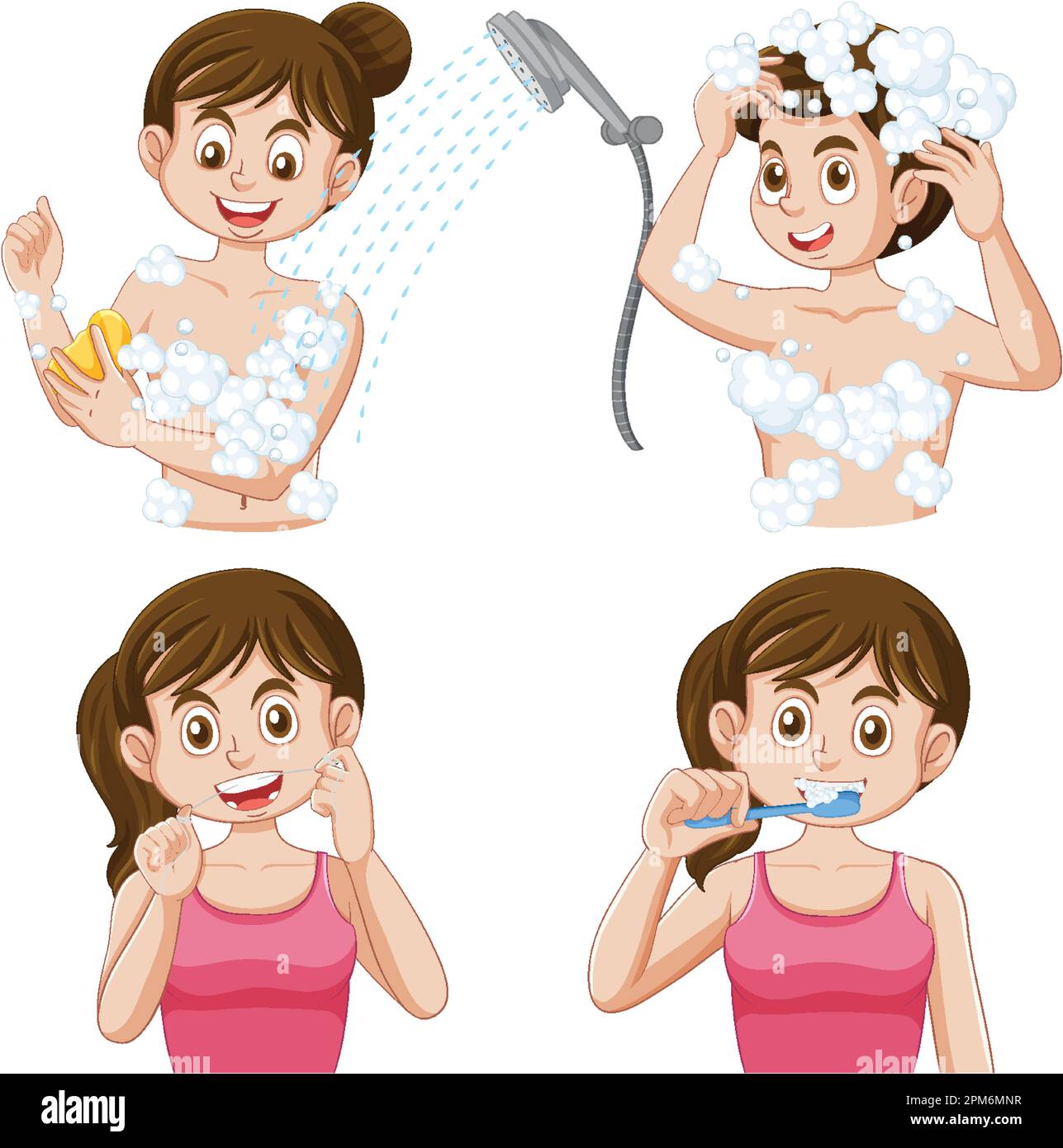 Illustration de la collection de personnages de dessin animé pour filles Illustration de Vecteur