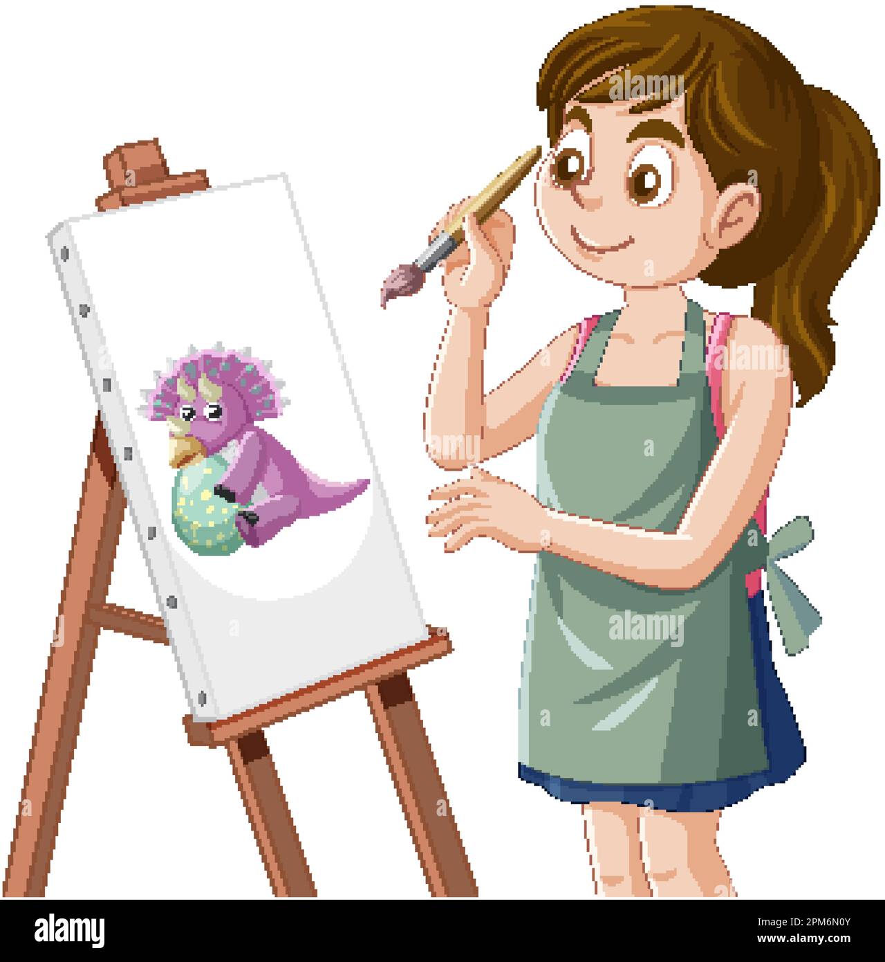 Illustration du dessin de puberty Girl sur toile Illustration de Vecteur