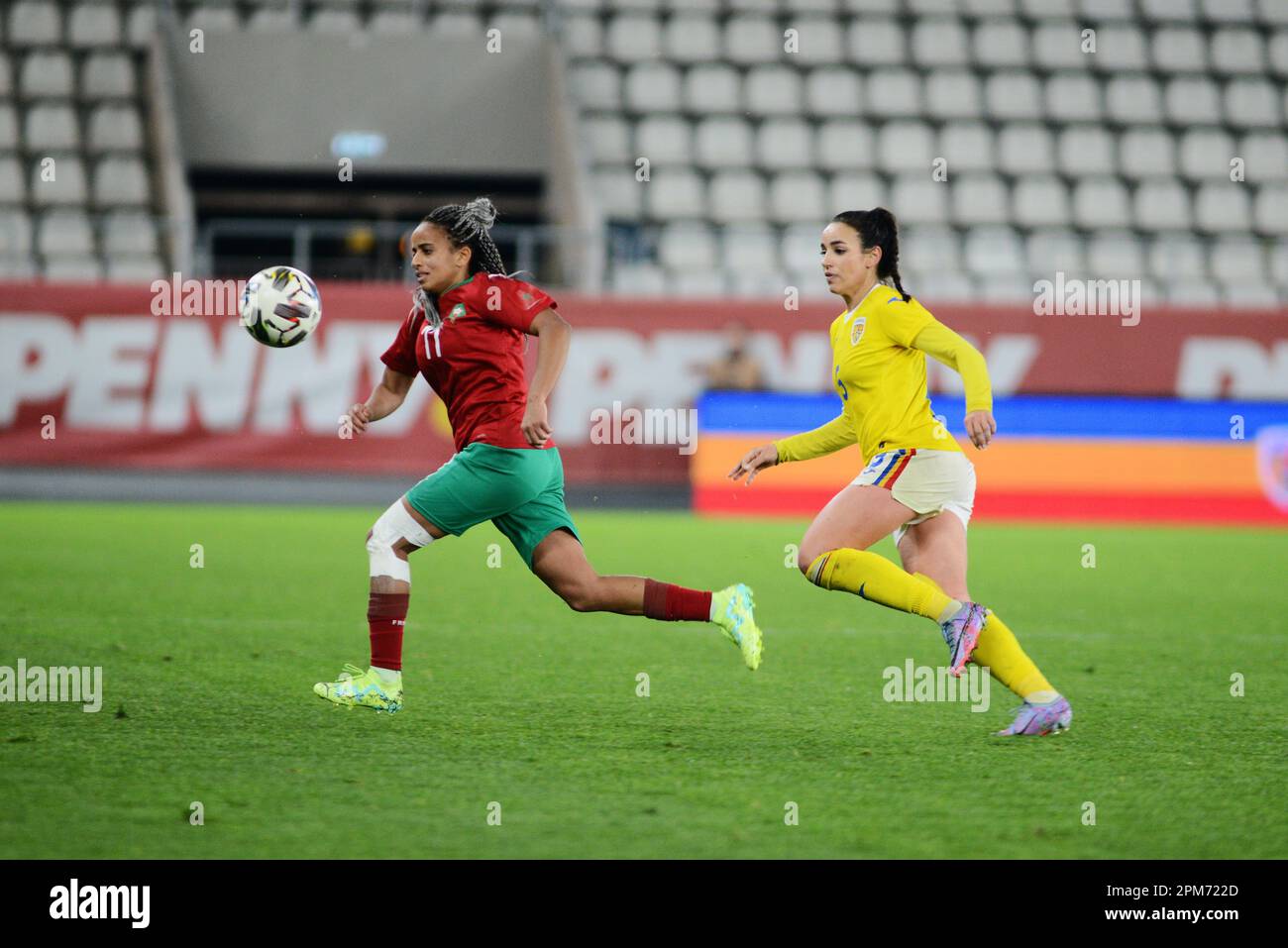 Teodora Meluta #5 pendant le match de football des femmes Romania vs Marocco 12.04.2023,Stadium Arcul de TRIUMF , Bucarest , Cristi Stavri Banque D'Images