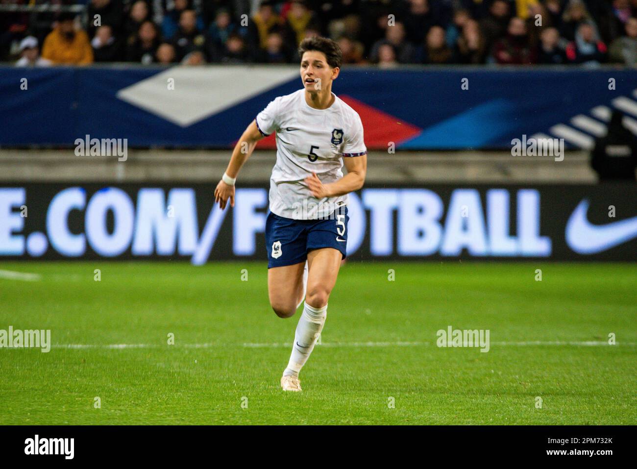 ELISA de Almeida de France réagit lors du match de football féminin entre la France et le Canada sur 11 avril 2023 au stade Marie-Marvingt du Mans, France - photo: Antoine Massinon/DPPI/LiveMedia Banque D'Images ELISA de Almeida de France réagit lors du match de football féminin entre la France et le Canada sur 11 avril 2023 au stade Marie-Marvingt du Mans, France - photo: Antoine Massinon/DPPI/LiveMedia Banque D'Images