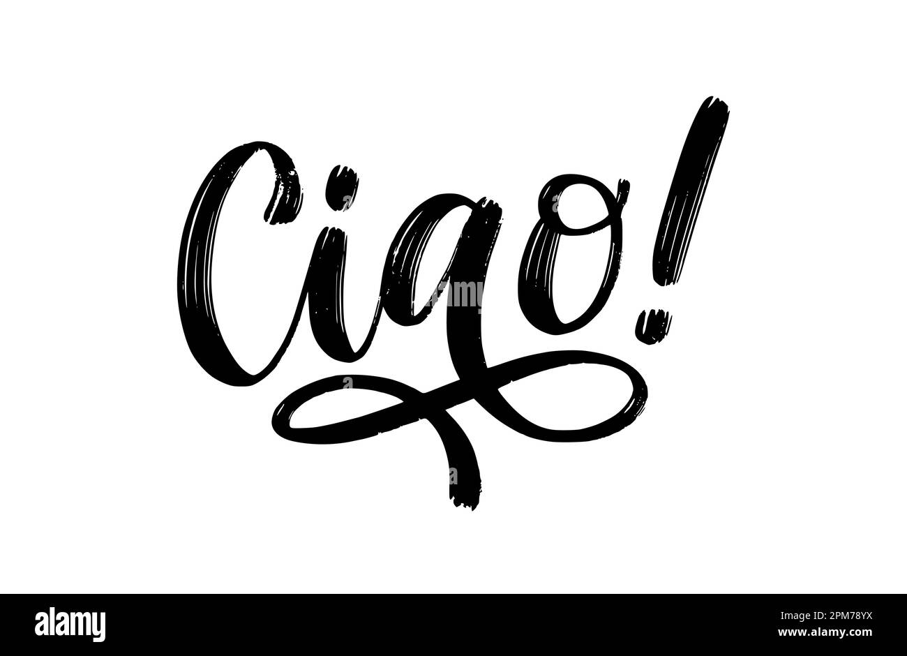 TEXTE CIAO. Mot informel pour bonjour, au revoir. Citation d'argot italien. Mot Ciao. Mot de bienvenue du monde. Pinceaux calligraphie expression de lettrage. Vecteur illustrat Illustration de Vecteur
