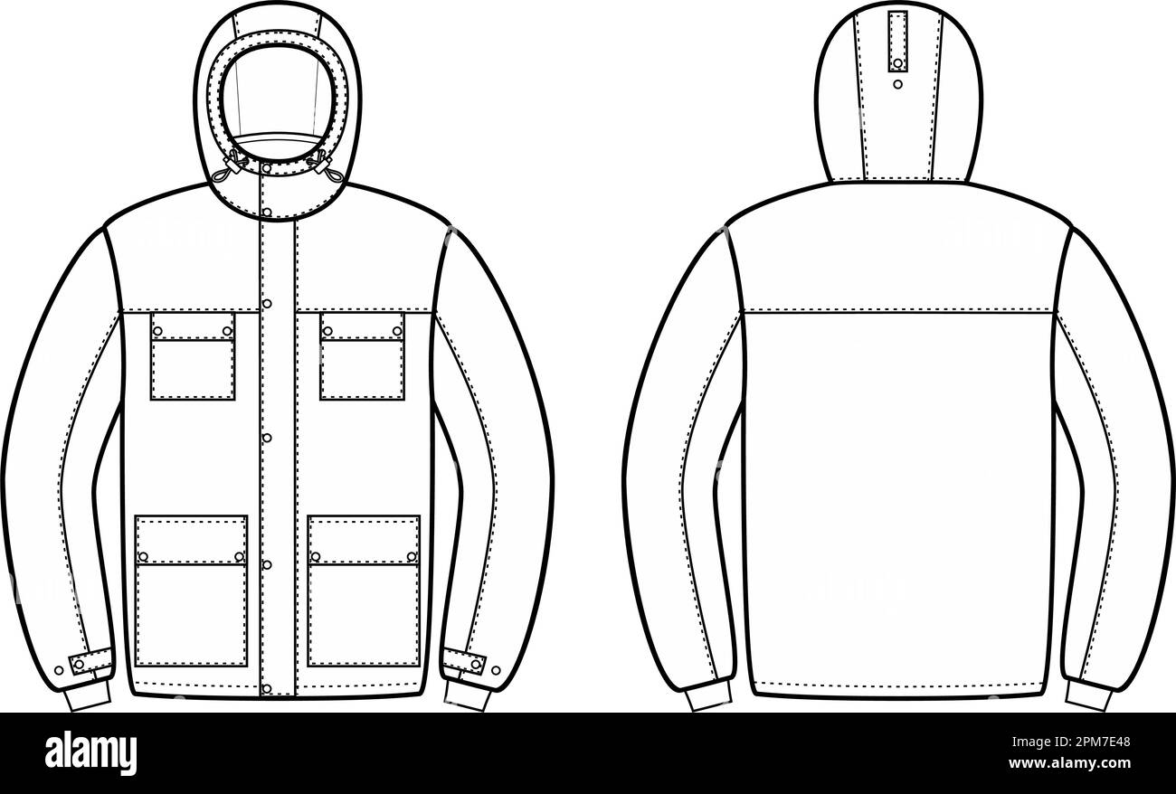 Veste de sport d'hiver pour homme. CAO mode. Illustration de Vecteur