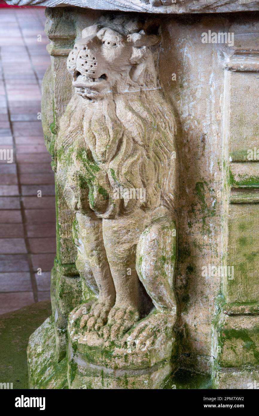Font, Église Saint-Jean-Baptiste, Butley, Suffolk, Angleterre Banque D'Images