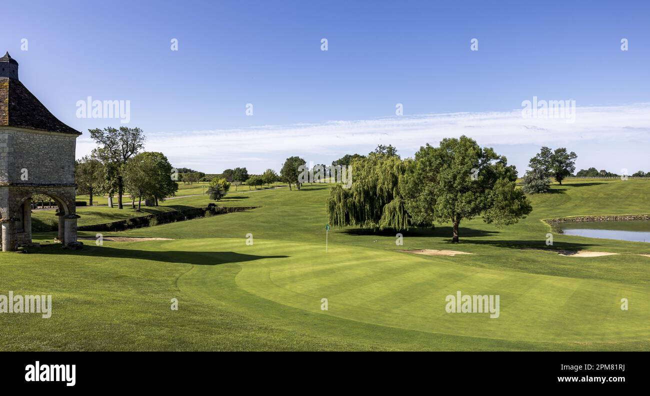 France, Dordogne, Périgord pourpre, Monestier, Hôtel Golf Spa château des Vigiers Banque D'Images