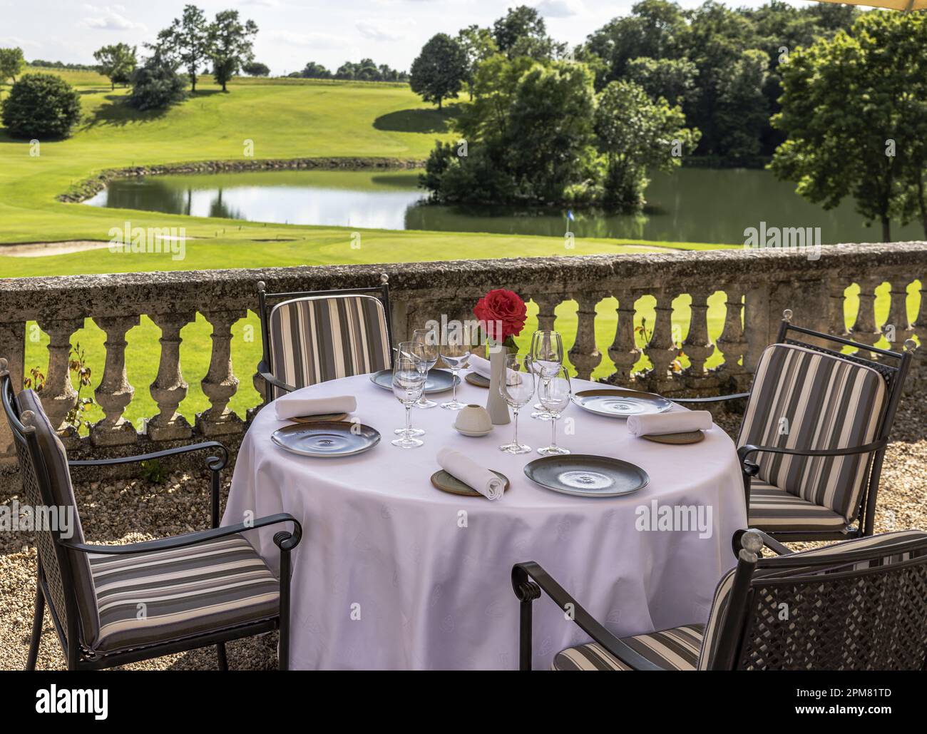 France, Dordogne, Périgord pourpre, Monestier, Hôtel Golf Spa château des Vigiers Banque D'Images