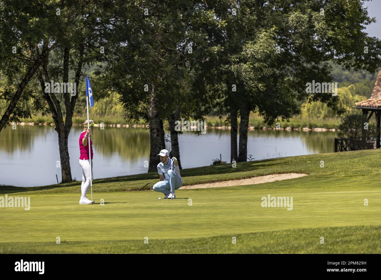 France, Dordogne, Périgord pourpre, Monestier, Hôtel Golf Spa château des Vigiers Banque D'Images