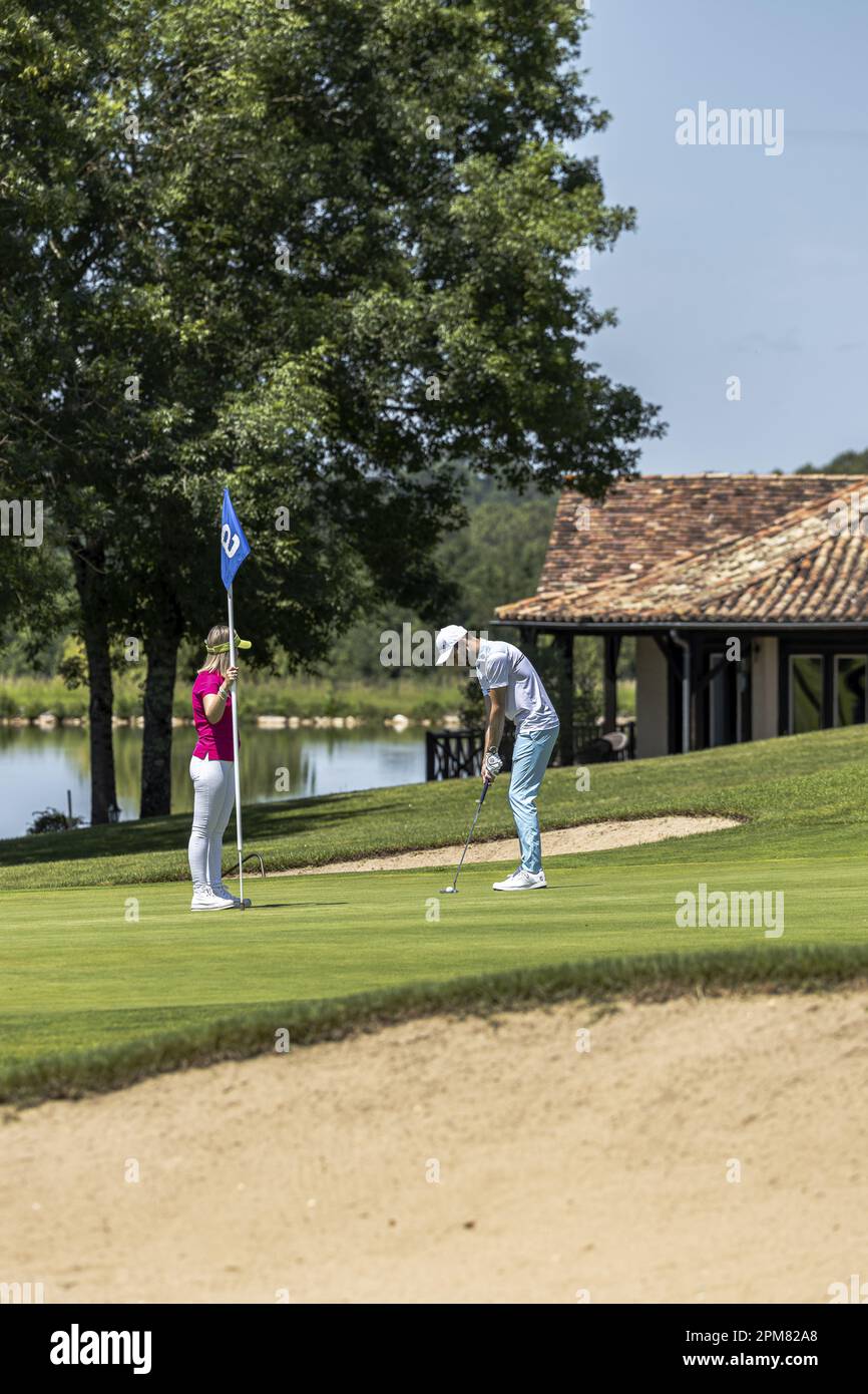 France, Dordogne, Périgord pourpre, Monestier, Hôtel Golf Spa château des Vigiers Banque D'Images