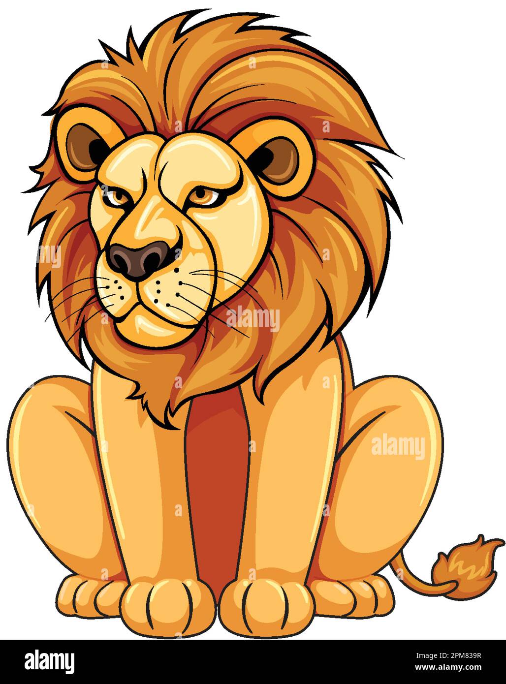 Illustration du lion assis sur le sol Illustration de Vecteur