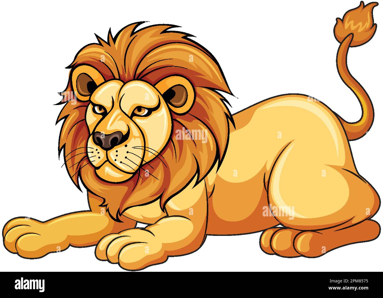 Illustration du lion reposant sur le sol Illustration de Vecteur