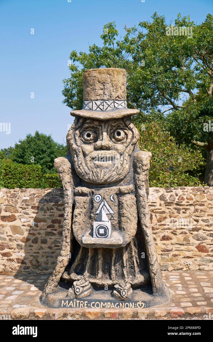 France, Mayenne, Cosse le Vivien, la Frenouse, Musée Robert Tatin, L'allée des Giants, maître Totem compagnon Banque D'Images