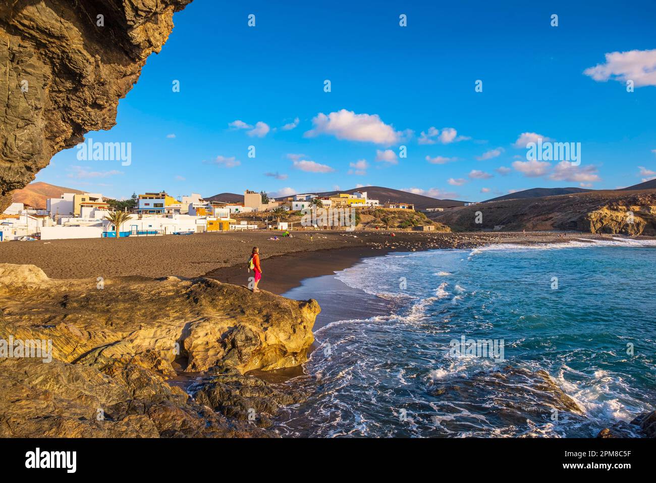 Espagne, Iles Canaries, Fuerteventura, Parc rural de Betancuria, municipalité de Pajara, Le petit village de pêcheurs d'Ajuy Banque D'Images