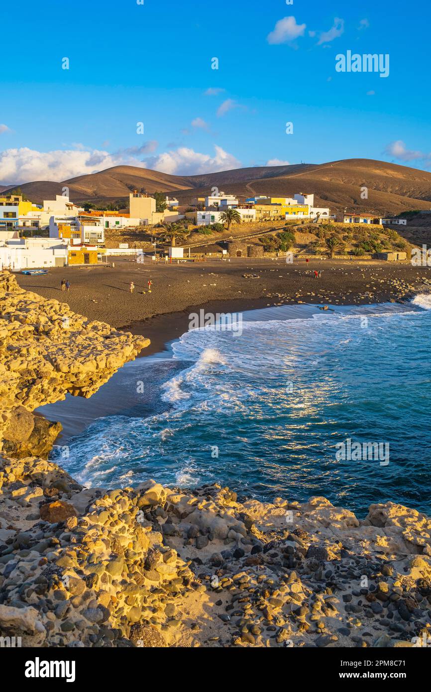 Espagne, Iles Canaries, Fuerteventura, Parc rural de Betancuria, municipalité de Pajara, Le petit village de pêcheurs d'Ajuy Banque D'Images