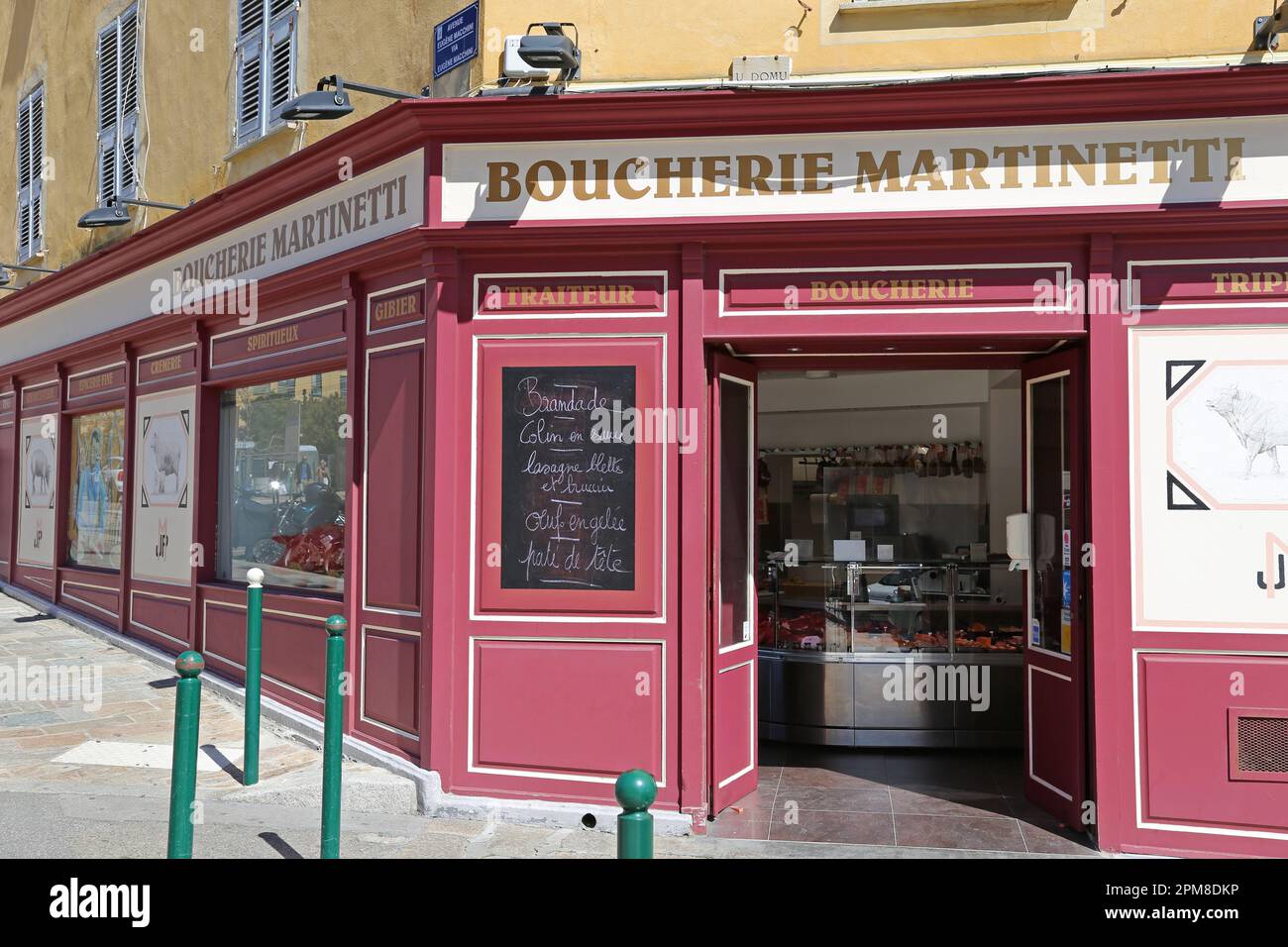 Boucherie Martinetti, rue Forcioli Conti, Ajaccio, Corse-du-Sud, Corse, France, Mer méditerranée, Europe Banque D'Images