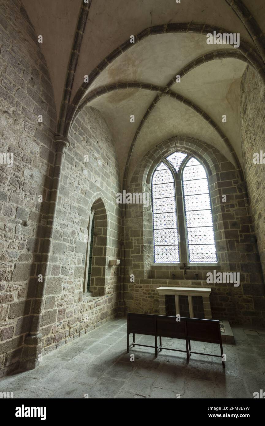 France, Manche, Baie du Mont Saint Michel, classée au patrimoine mondial de l'UNESCO, Abbaye du Mont Saint Michel, Chapelle Saint Marguerite Banque D'Images